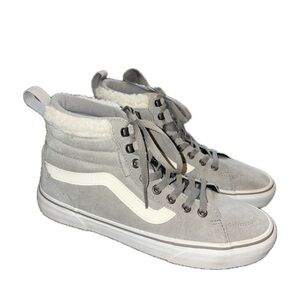 Vans Gray and White High-Top Sneakers